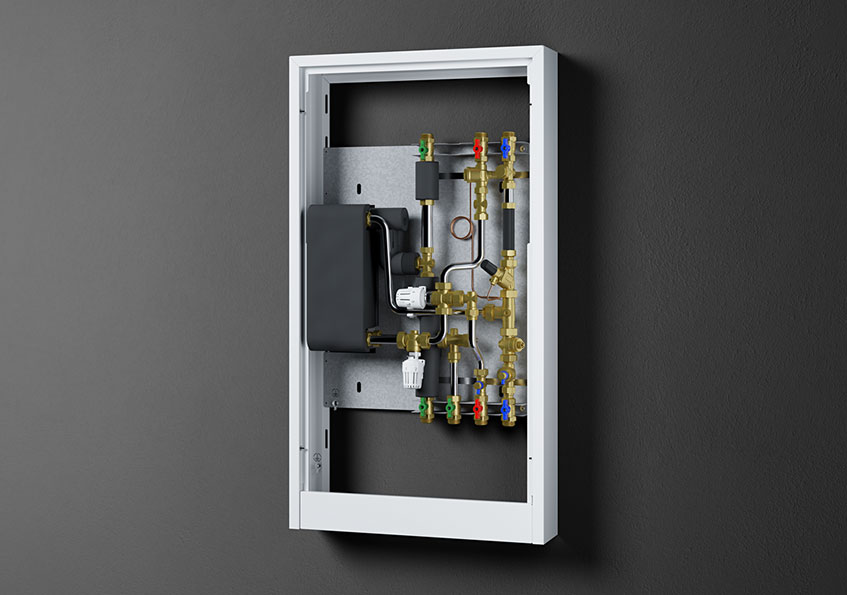 Die Wohnungsstation WS-GT Trend übernimmt nicht nur die Trinkwarmwasserbereitung im Durchflussprinzip, sondern enthält auch einen ungemischten Heizkreis speziell für den Gasthermenaustausch.